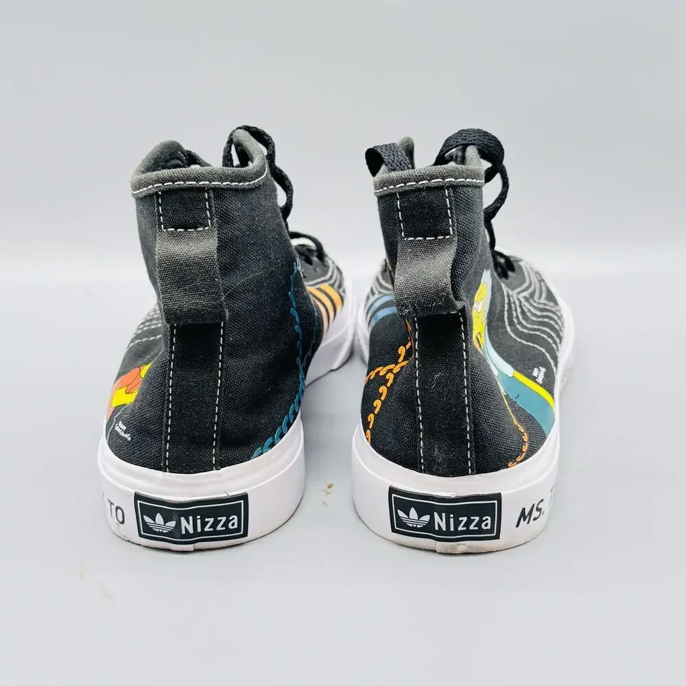 Adidas Nizza Shoes Mens 5 Simpsons Bart Moe Collection Black High Top Sneakers